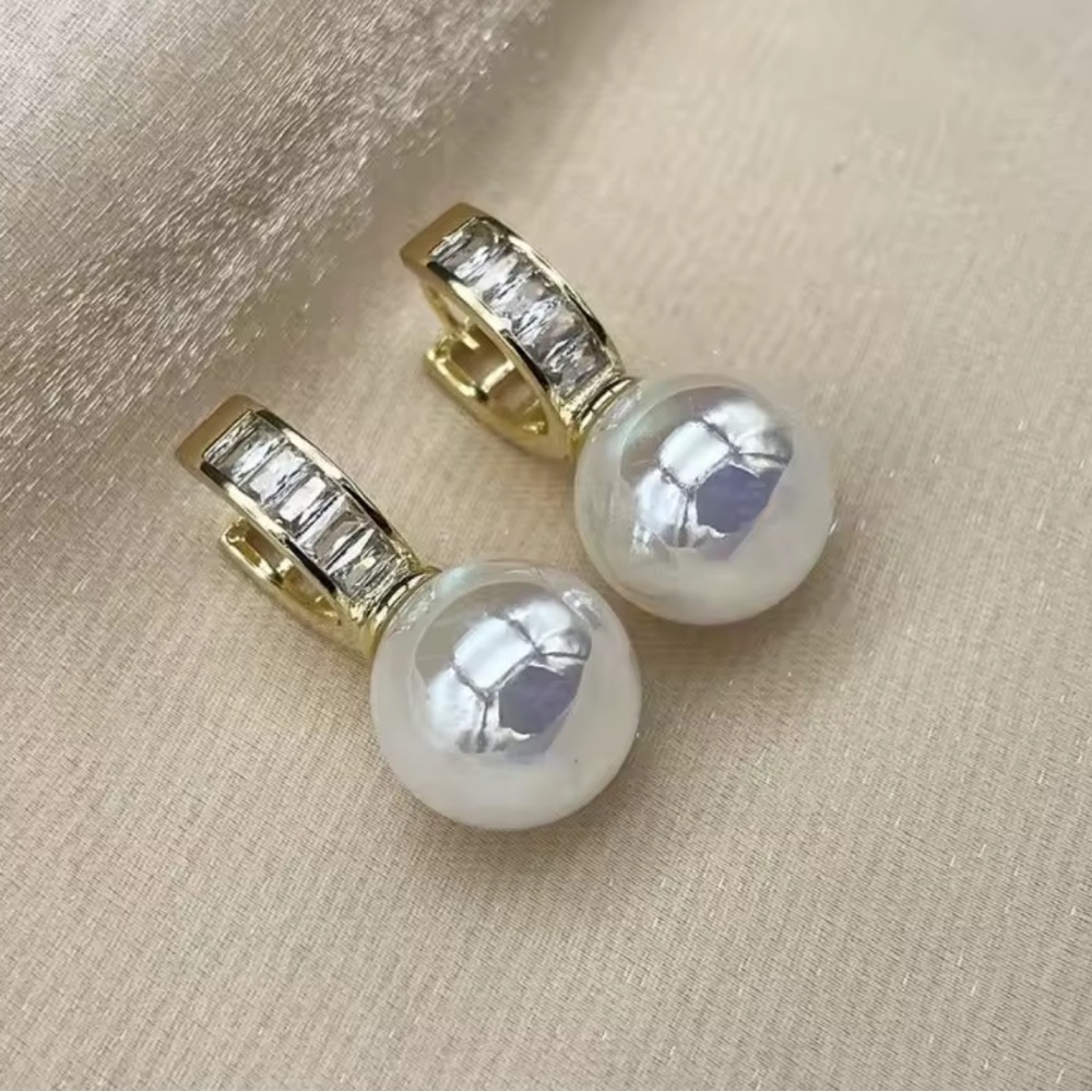 Royal White Pearl Statement Earrings